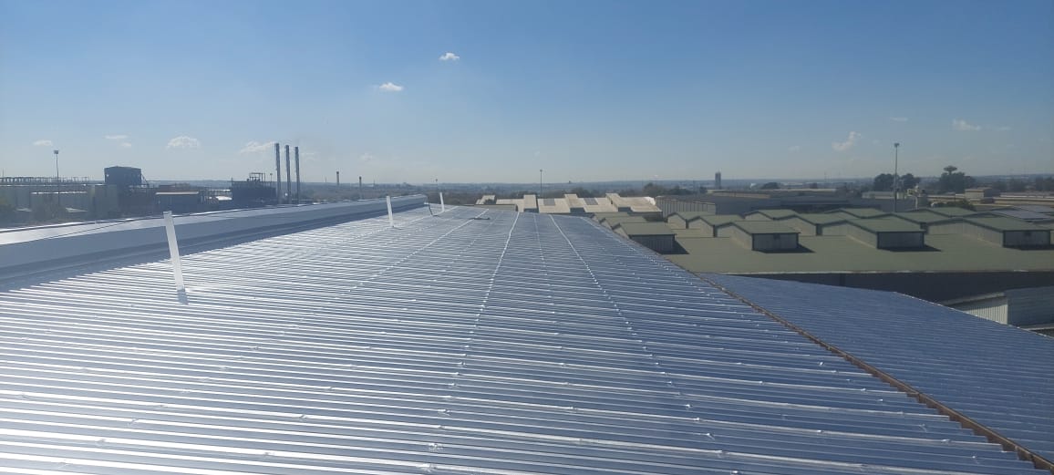 Industrial roof sheeting on a Johannesburg factory