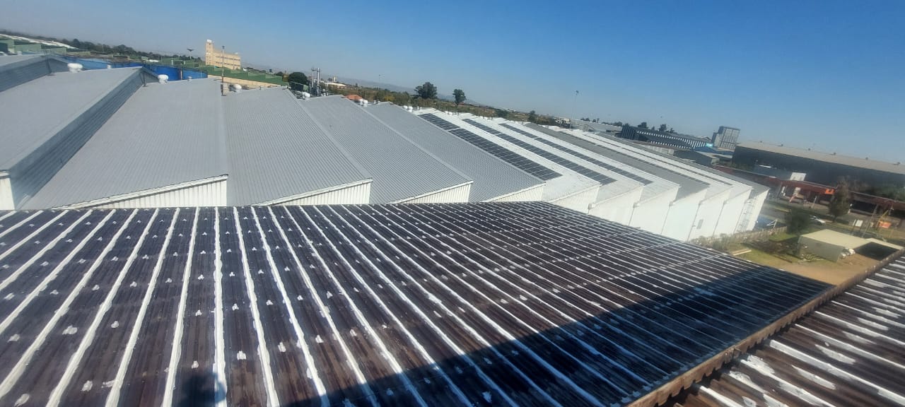Roof sheets replaced on a warehouse